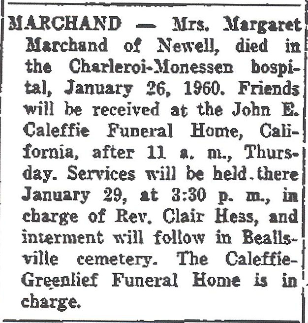 Margaret Marchand Obit